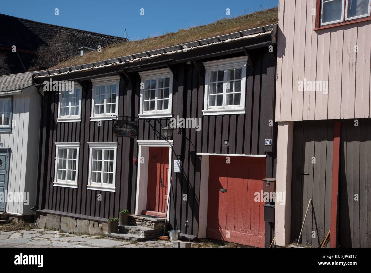 Røros is a copper mining town with some historic wooden buildings in ...