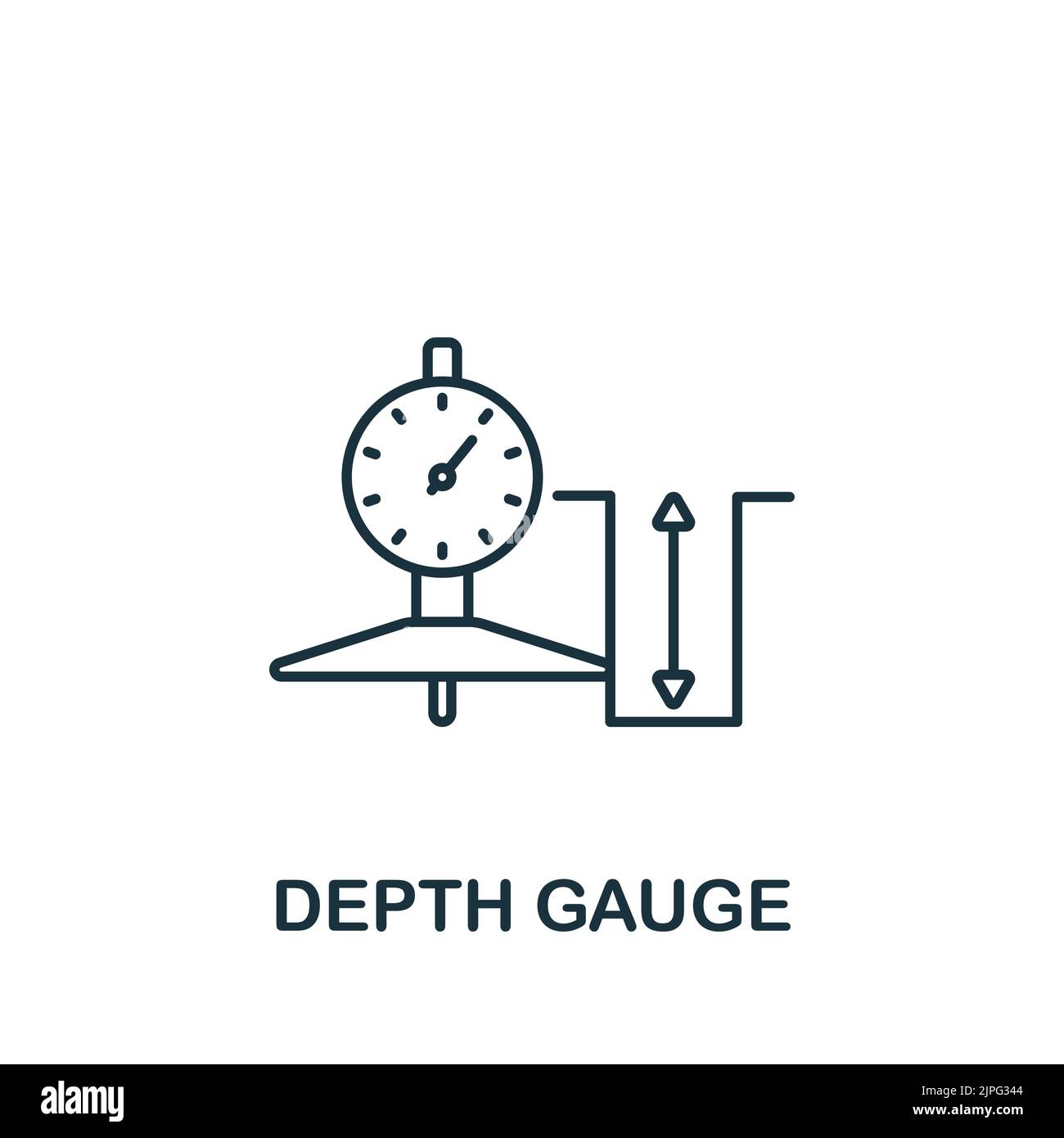 Depth Gauge icon. Line simple Measuring icon for templates, web design and infographics Stock Vector