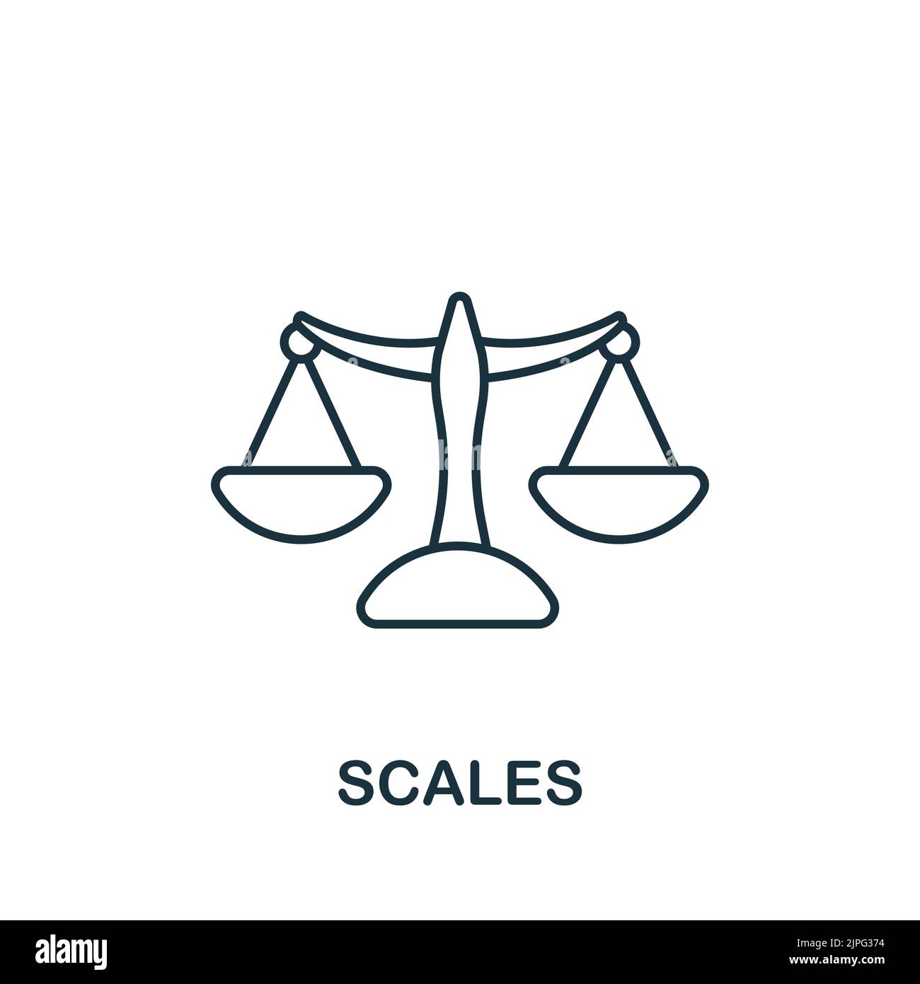 Scales icon. Line simple Measuring icon for templates, web design and