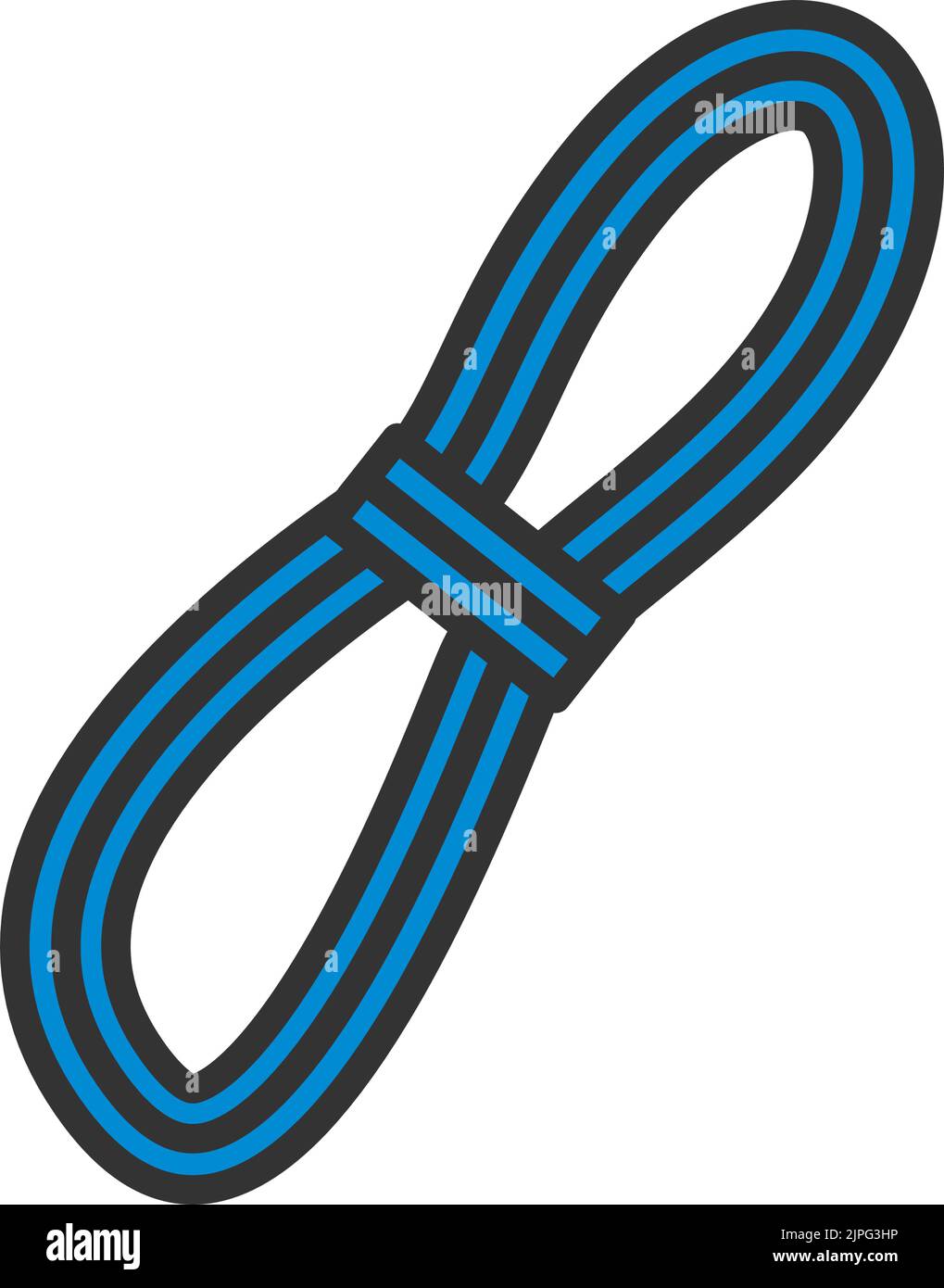 Climbing Rope Icon. Editable Bold Outline With Color Fill Design