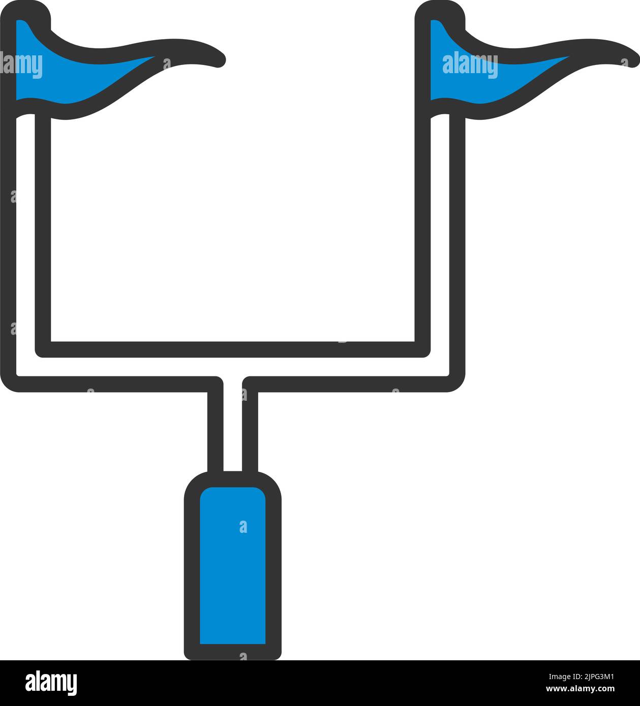 American Football Goal Post Icon. Editable Bold Outline With Color Fill