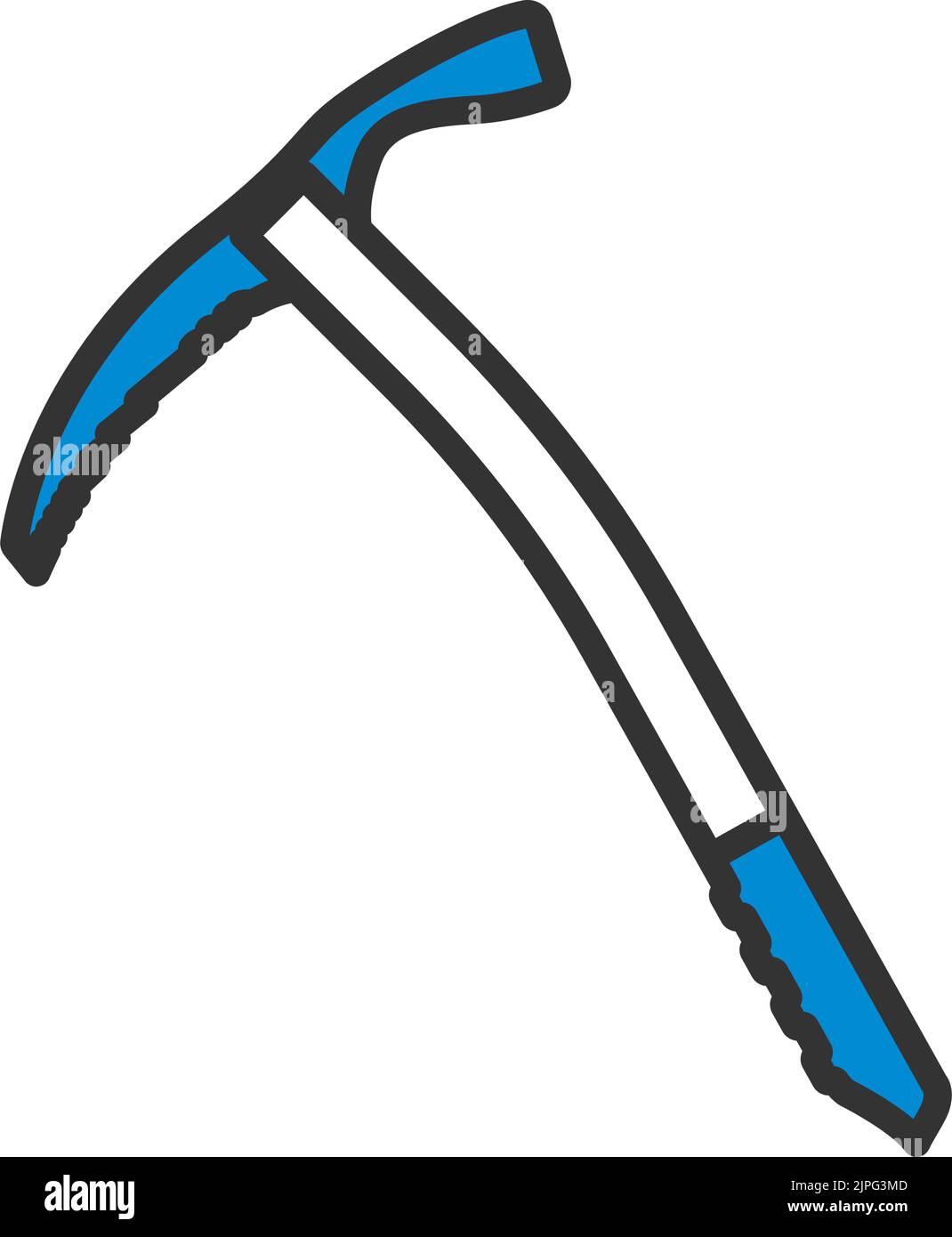 Ice Axe Icon. Editable Bold Outline With Color Fill Design. Vector