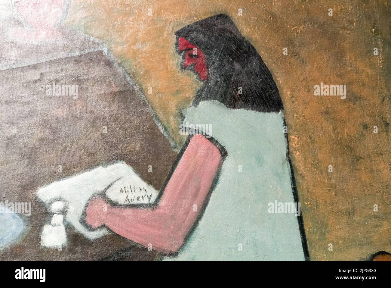A view of the painting Young Writer, by American Colorist artist, Milton Avery Stock Photo