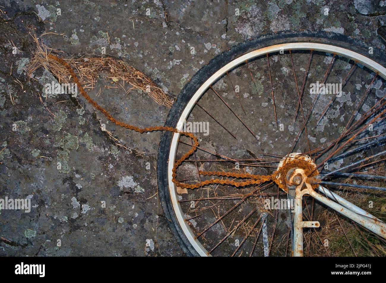 Rusty bicycle salvaged from the water Stock Photo