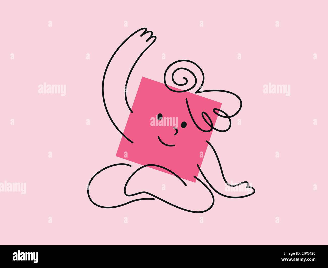 Yoga poses. Cute geometric shapes doing yoga. Healthy lifestyle. Vector