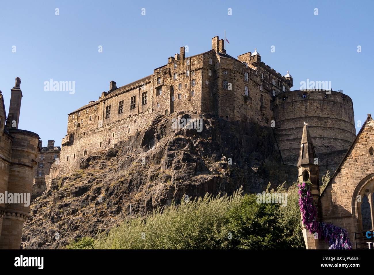 A view of Edinburgh Castle on a sunny day Stock Photo