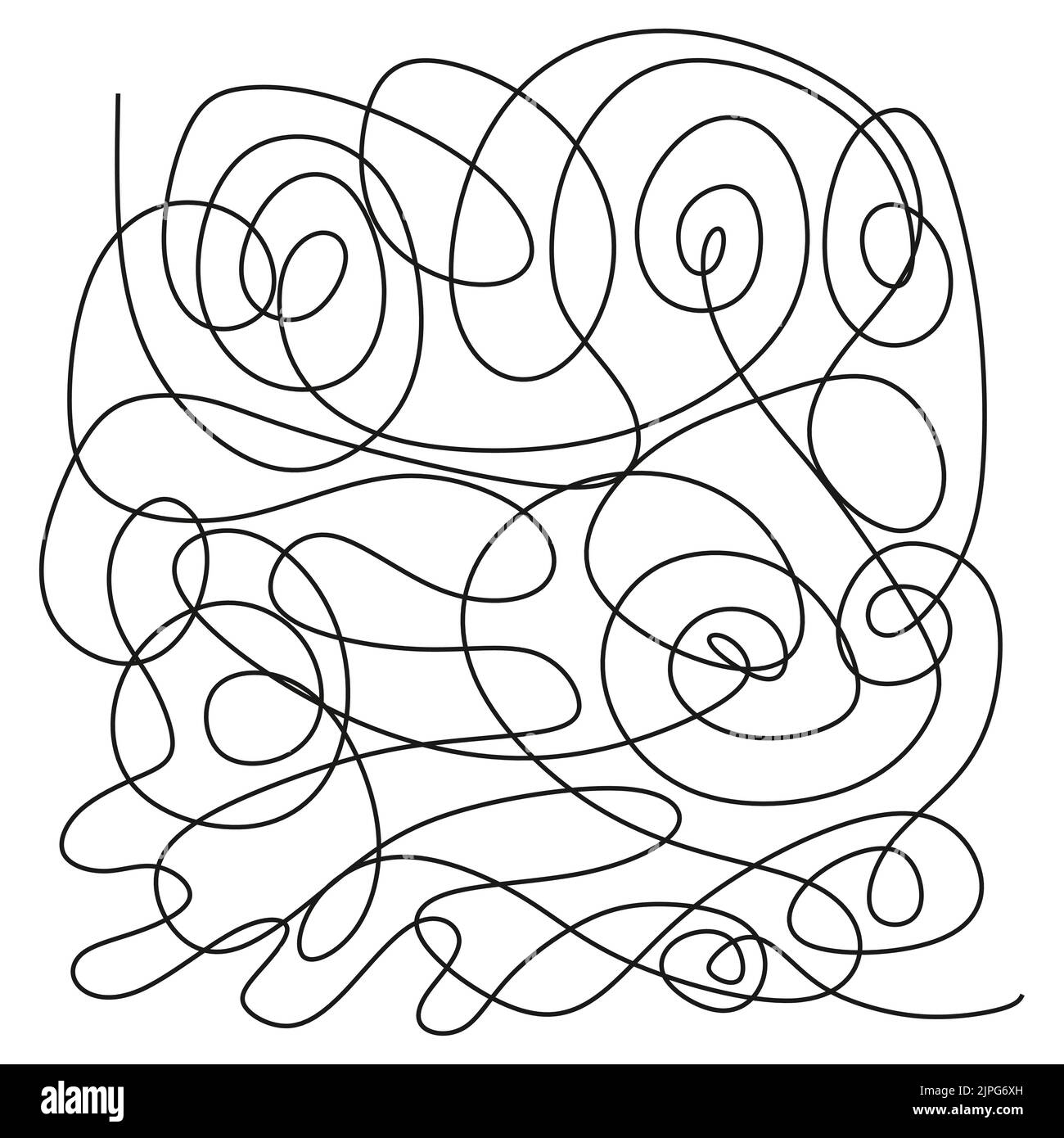 Hand drawn doodle scribble chaos path messy lines Stock Vector