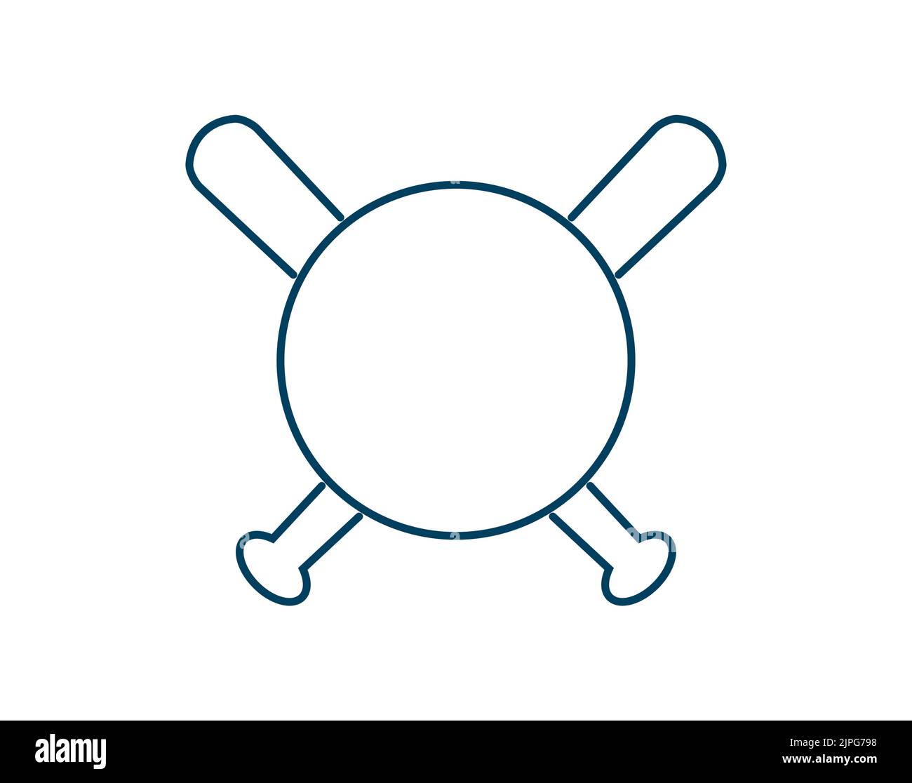Crossed Baseball Bats and Ball. Baseball logo Template. Split, circle