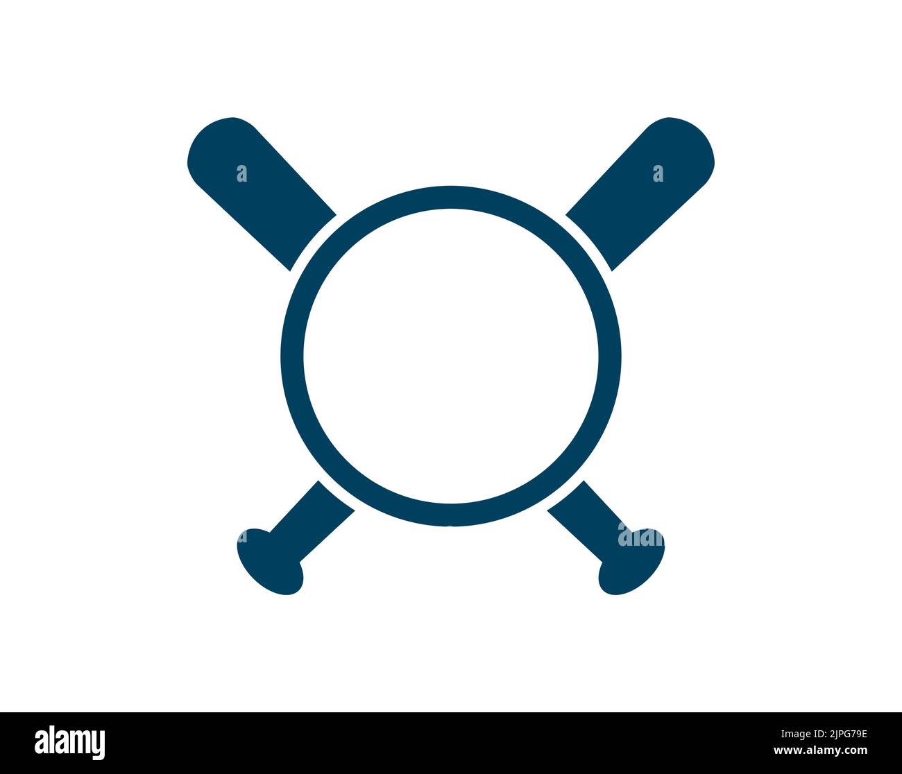 Crossed Baseball Bats and Ball. Baseball logo Template. Split, circle