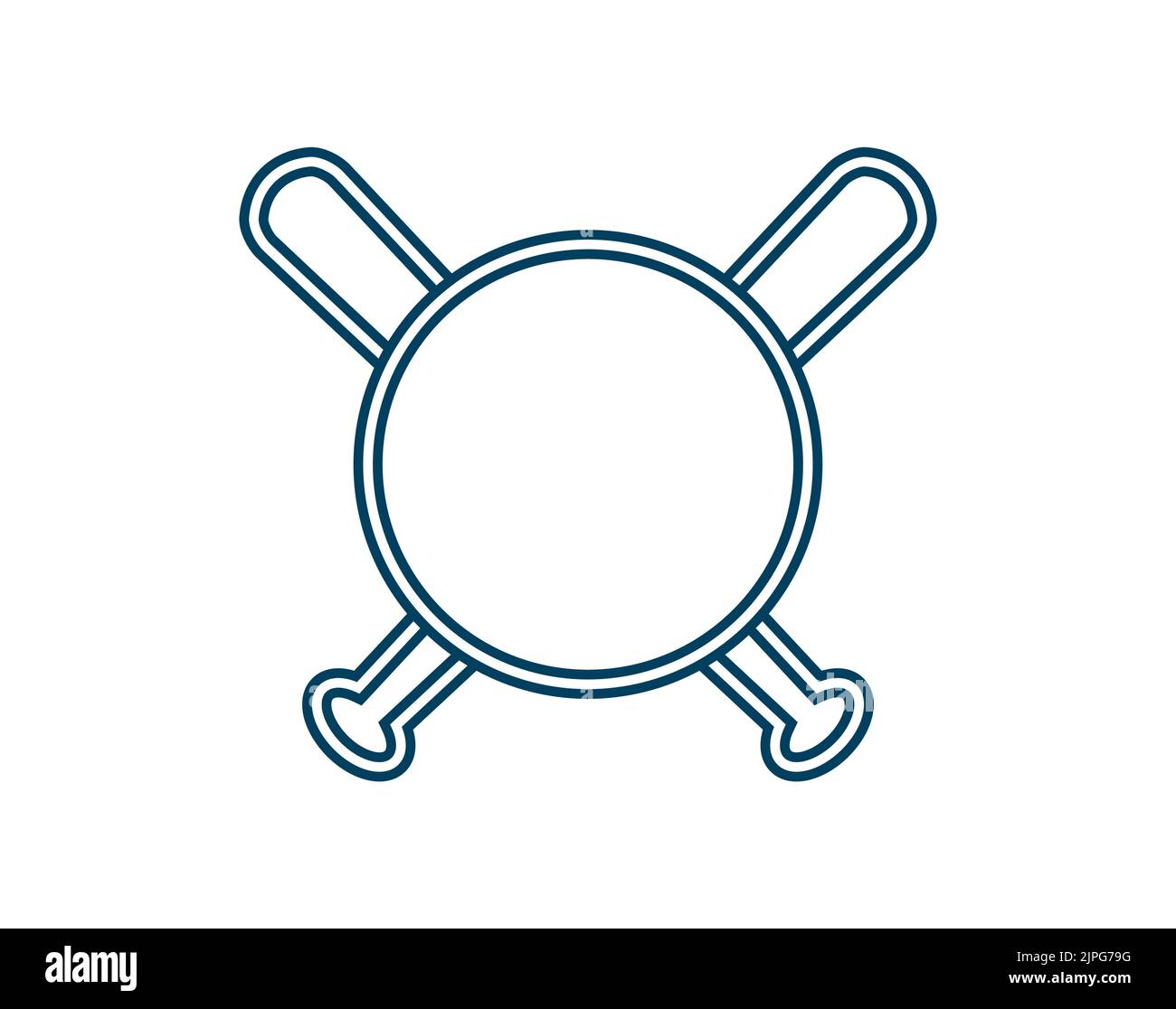Crossed Baseball Bats and Ball. Baseball logo Template. Split, circle