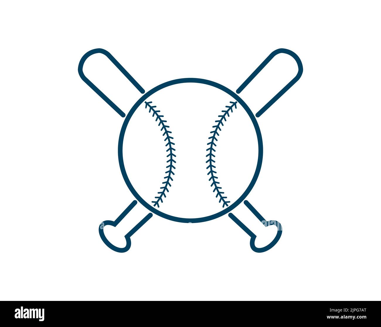 Crossed Baseball Bats and Ball. Baseball logo Template. Split, circle