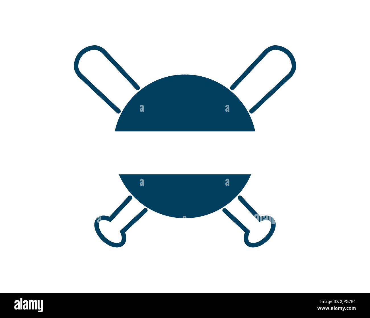 Crossed Baseball Bats and Ball. Baseball logo Template. Split, circle