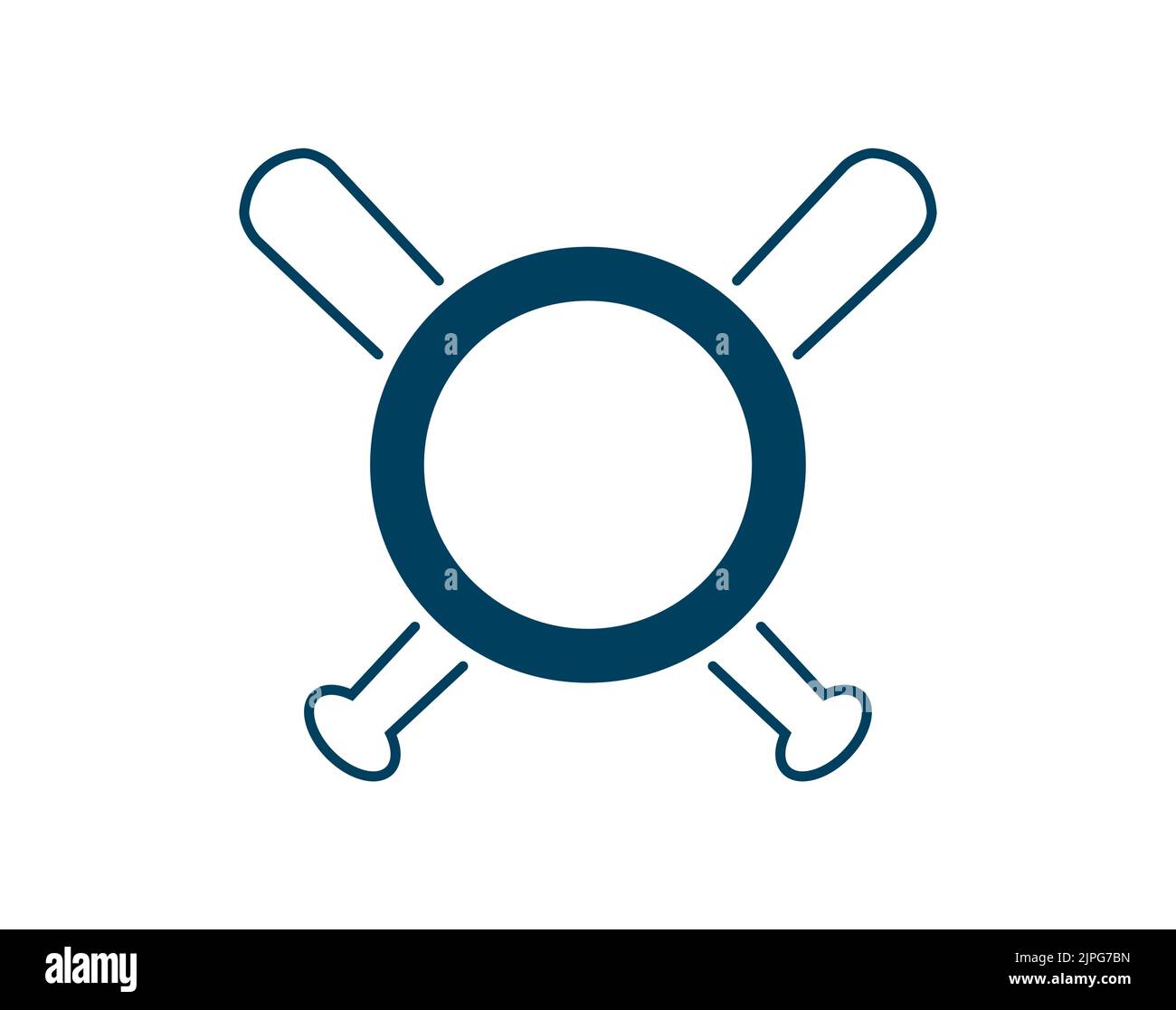 Crossed Baseball Bats and Ball. Baseball logo Template. Split, circle