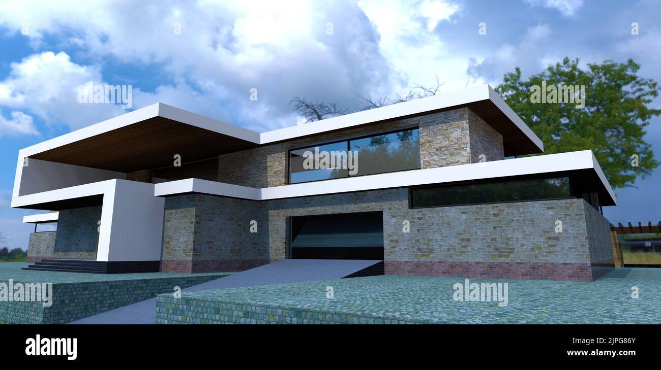 Entrance to the parking of an exclusive country house. Automatic