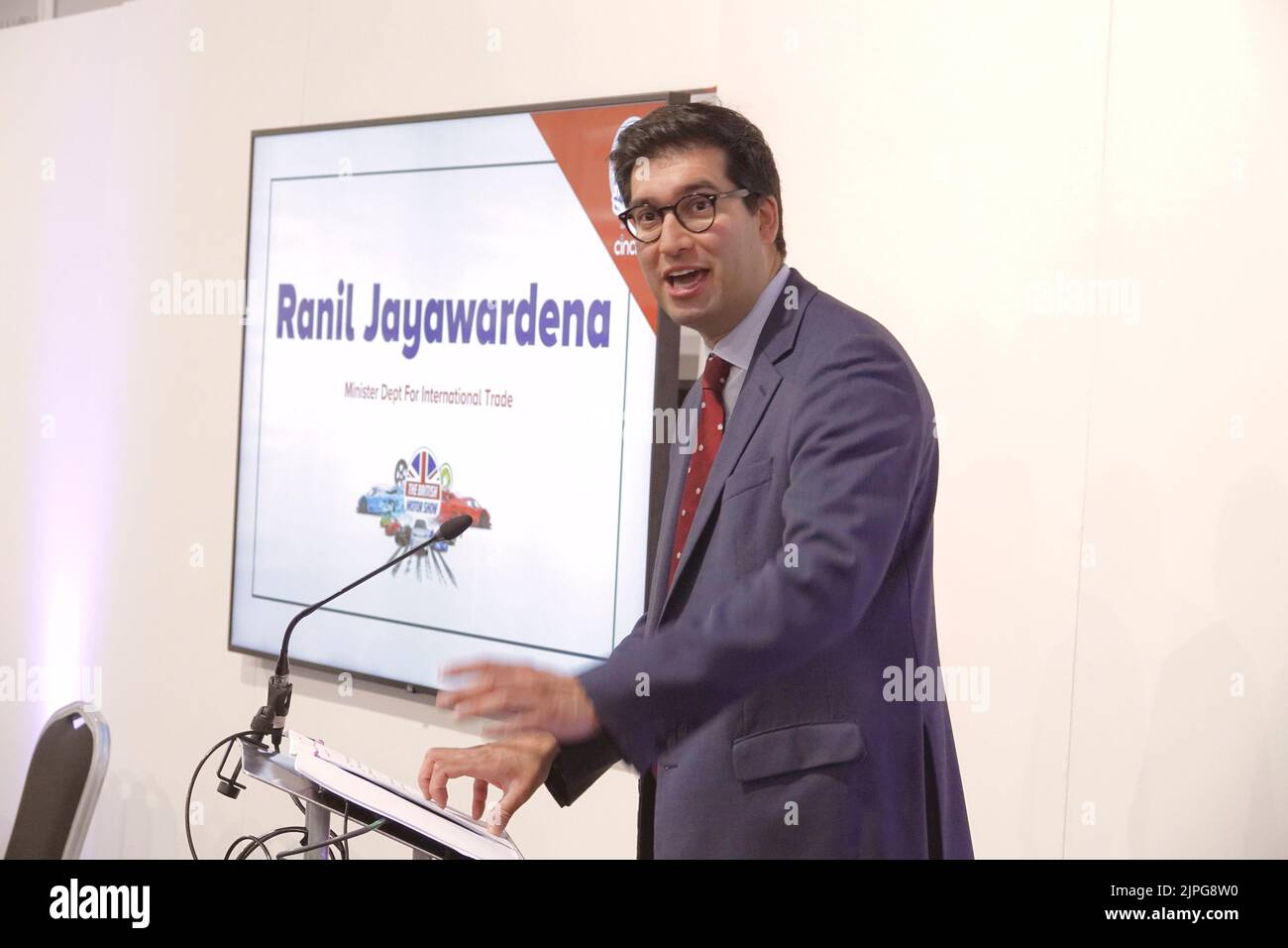 Farnborough, Hants, UK. 18th Aug, 2022. Ranil Jayawardena MP, Minister