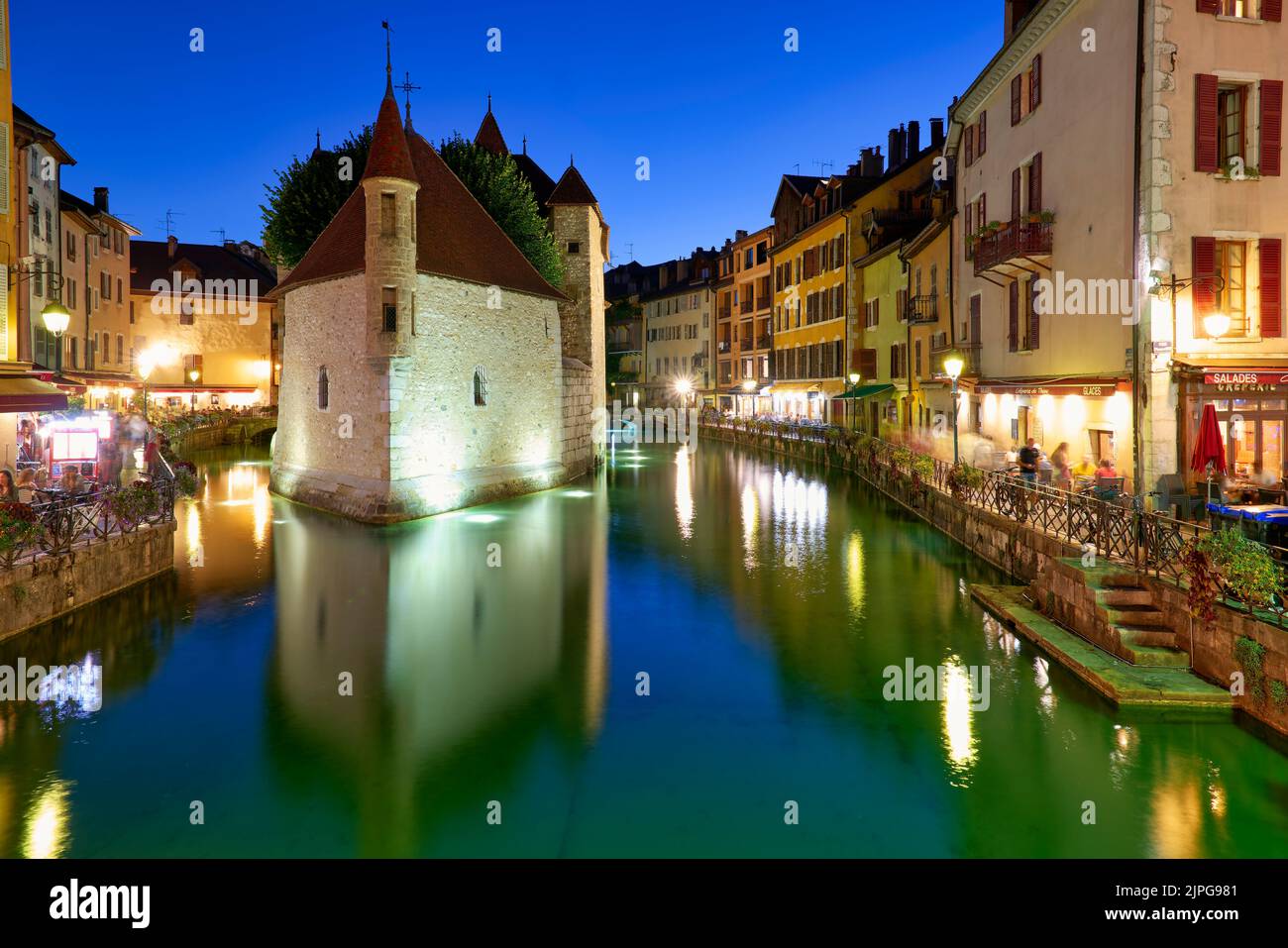 Annecy Haute Savoie France. The Palais de l'Isle and Thiou river at ...