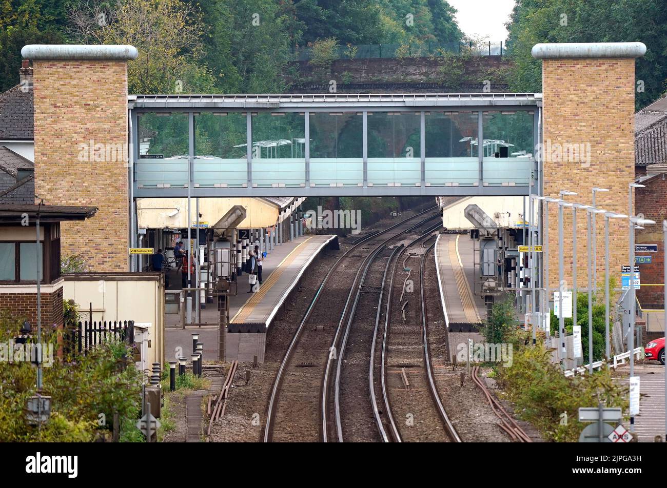 A view of Winchester railway station in Hampshire. Picture date: Thursday August 18, 2022. Stock Photo