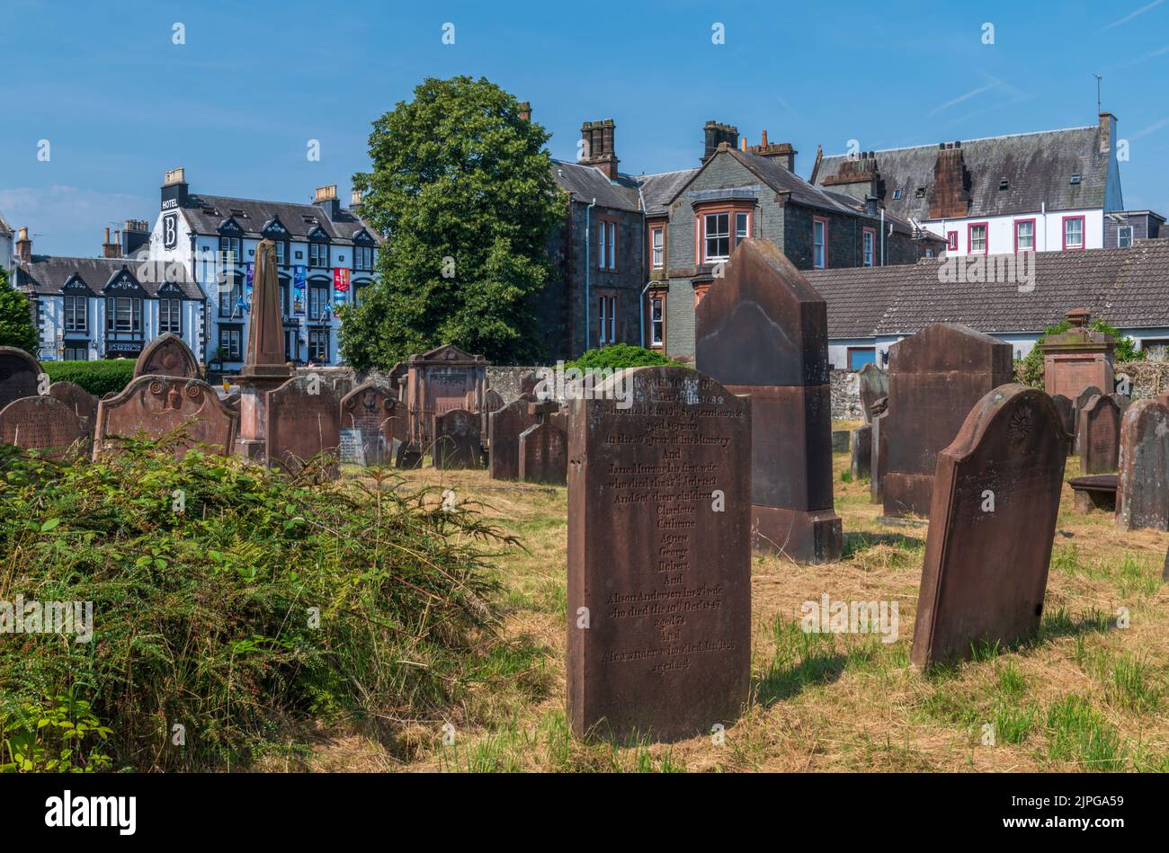 The old Graveyard, High Street, Moffat in Scotland Stock Photo