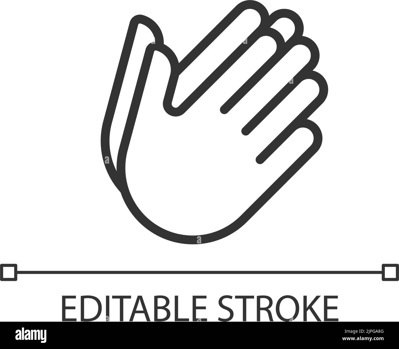 Hand holding something pixel perfect linear icon Stock Vector Image ...