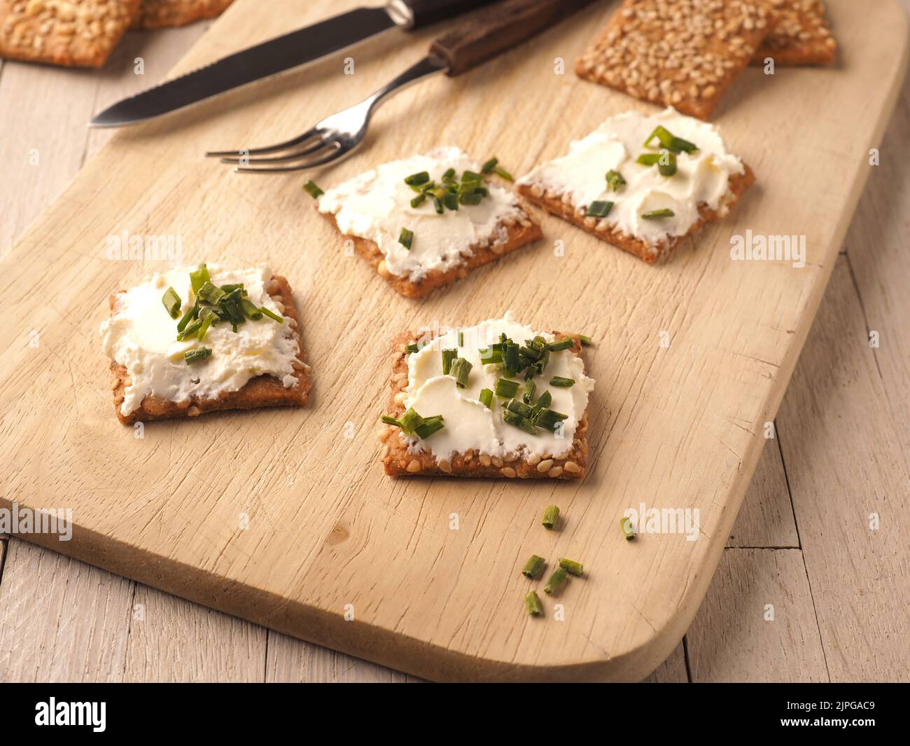 cracker, cream cheese, snack, crackers, cream cheeses, snacks Stock