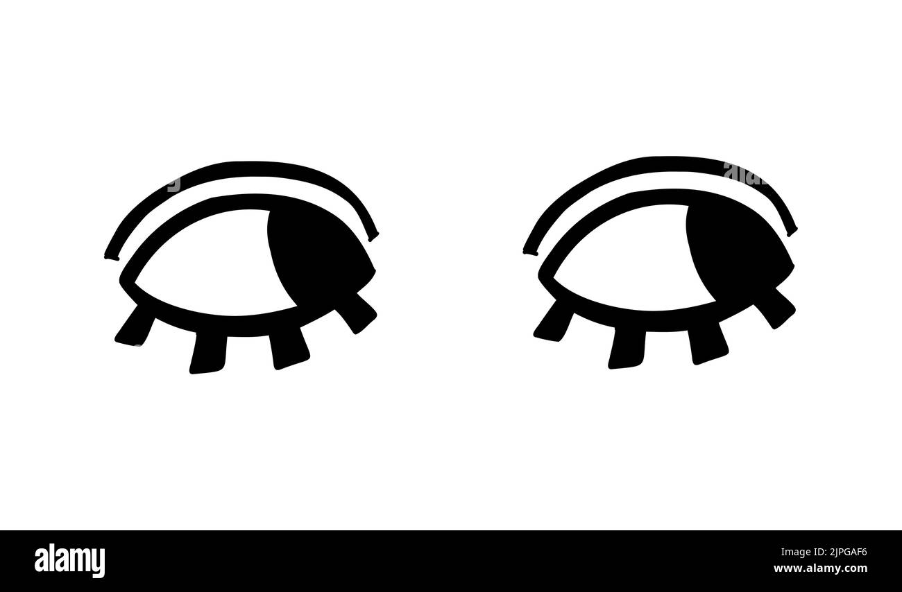 Crazy eyes. Doodle open eye. Abstract hand drawn fun geometric