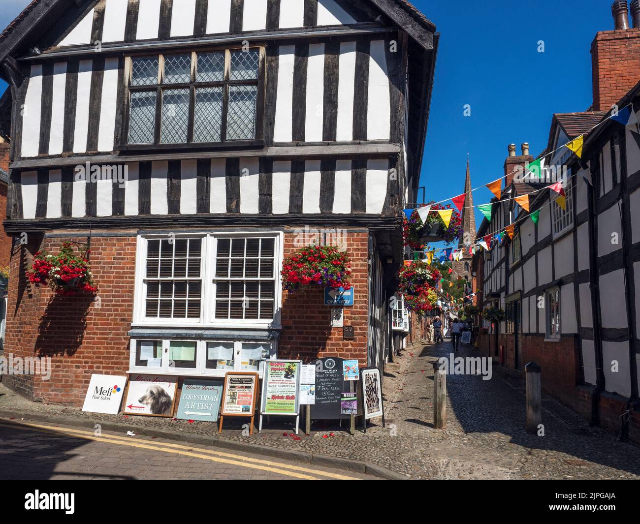 The half timbered Town Council Offices building on Church Lane in Ledbury Herefordshire England Stock Photo