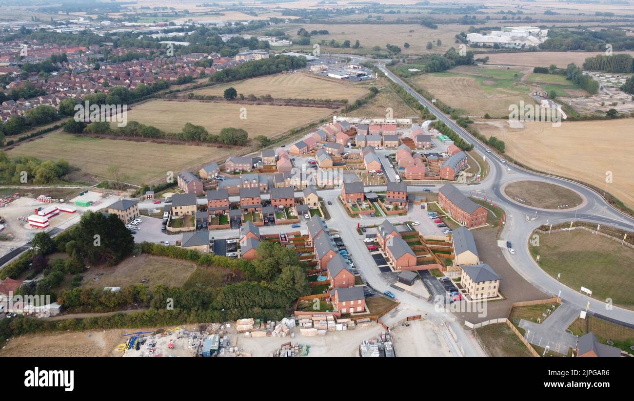Aerial View of New Housing Construction Site Development, Minster Way