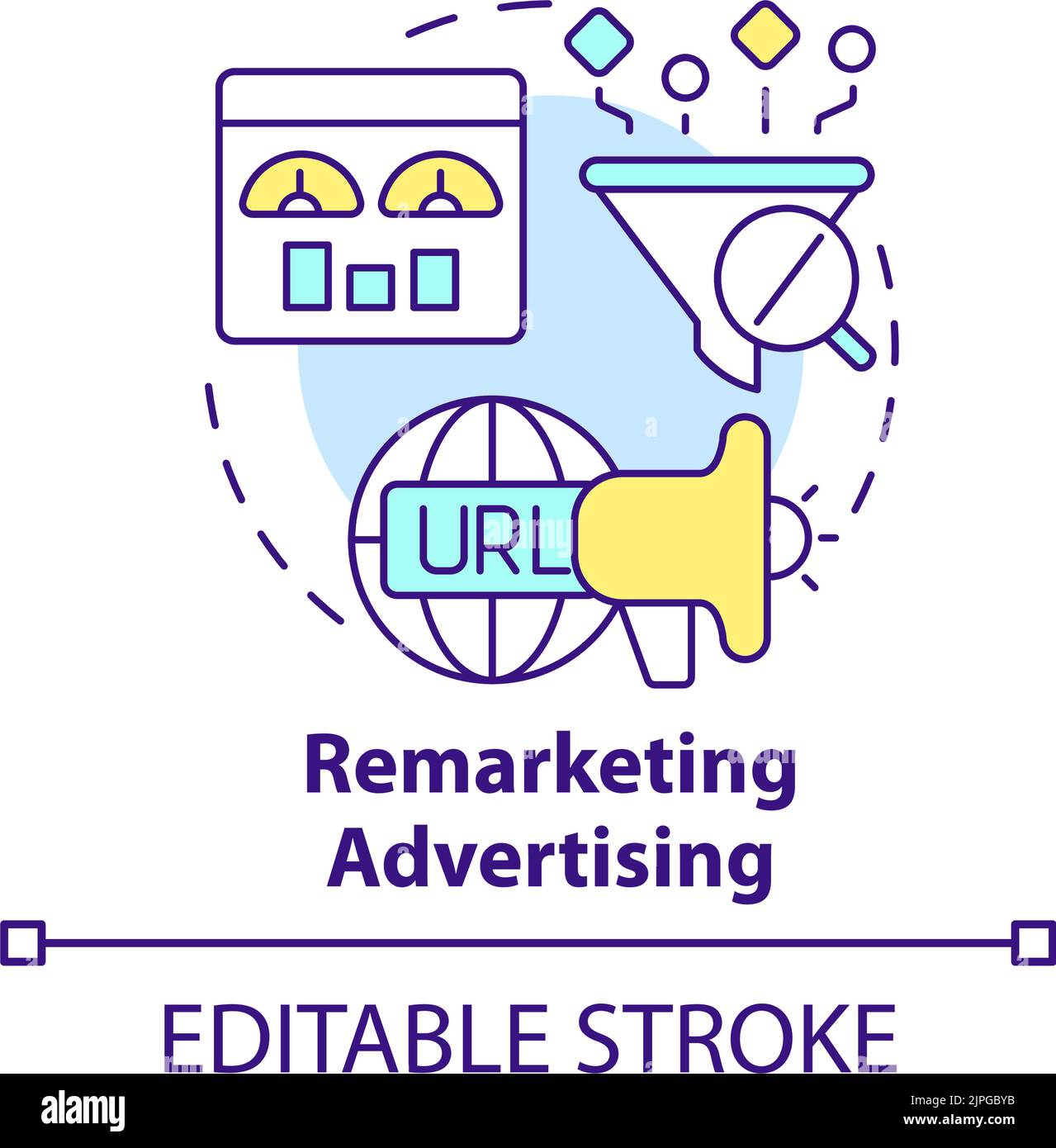 Remarketing advertising concept icon Stock Vector