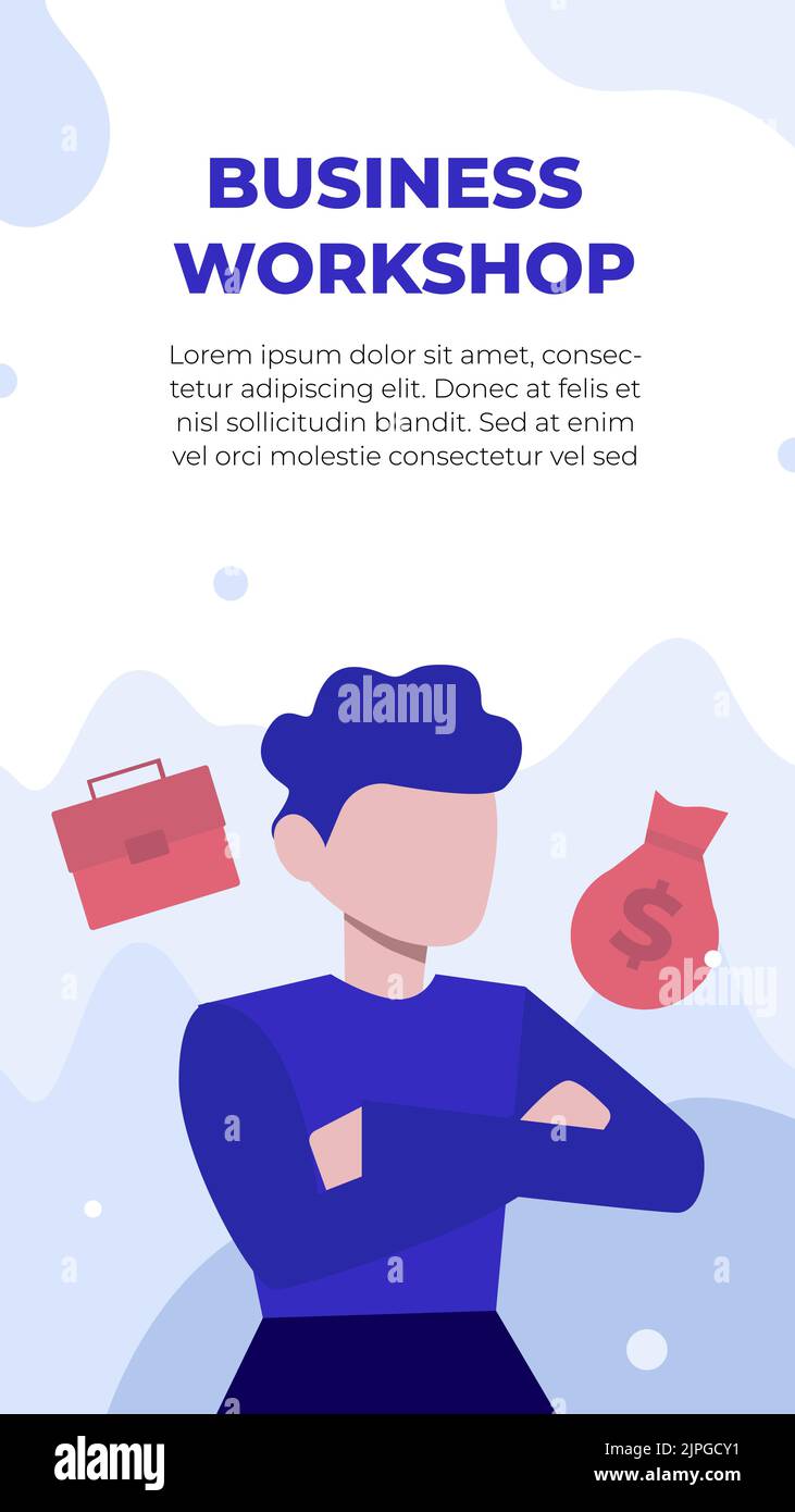 Flat design business workshop template design Vector illustration Stock ...