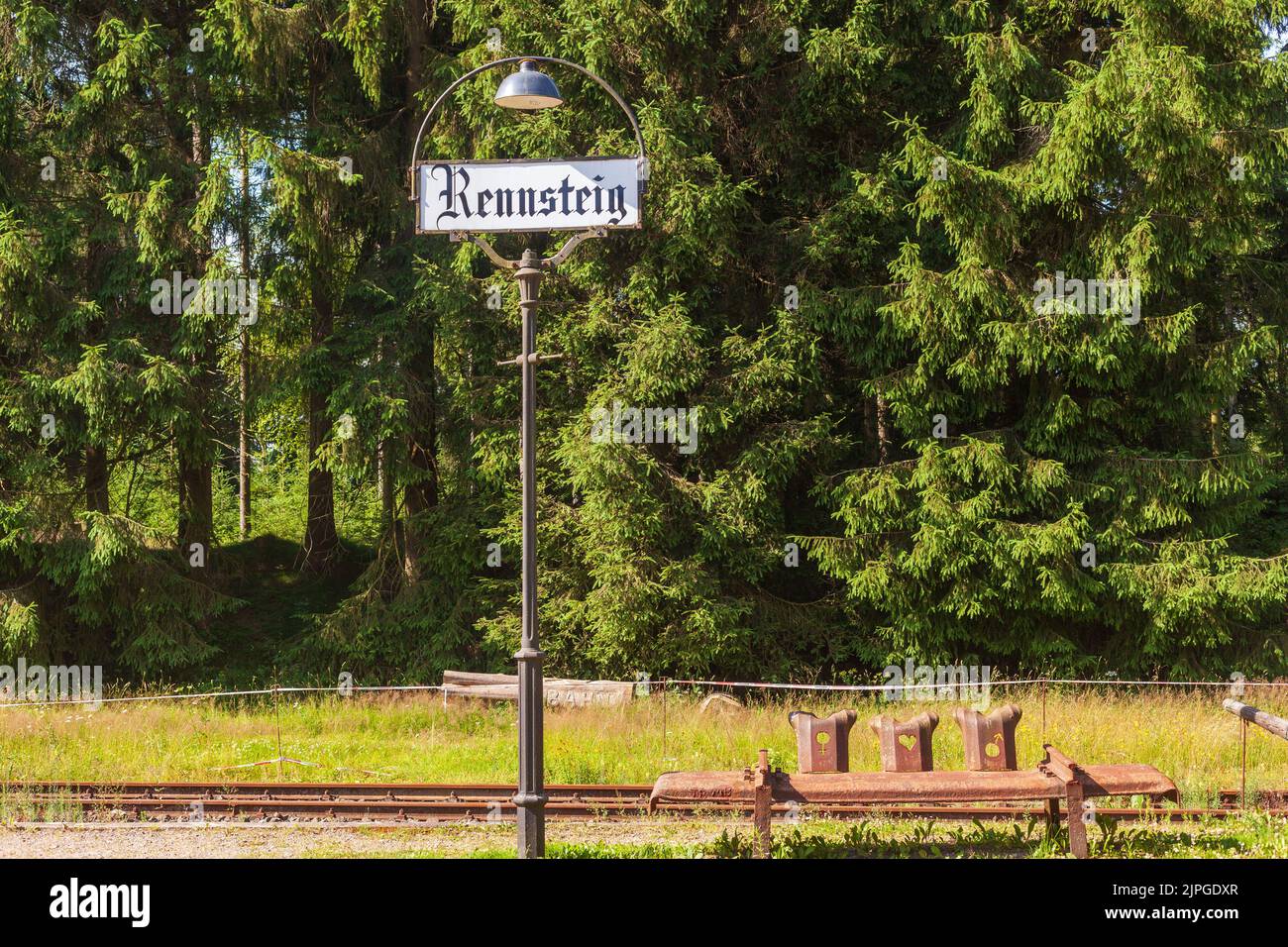 rennsteig, bahnhof rennsteig, bahnstrecke plaue–themar, rennsteigs Stock Photo