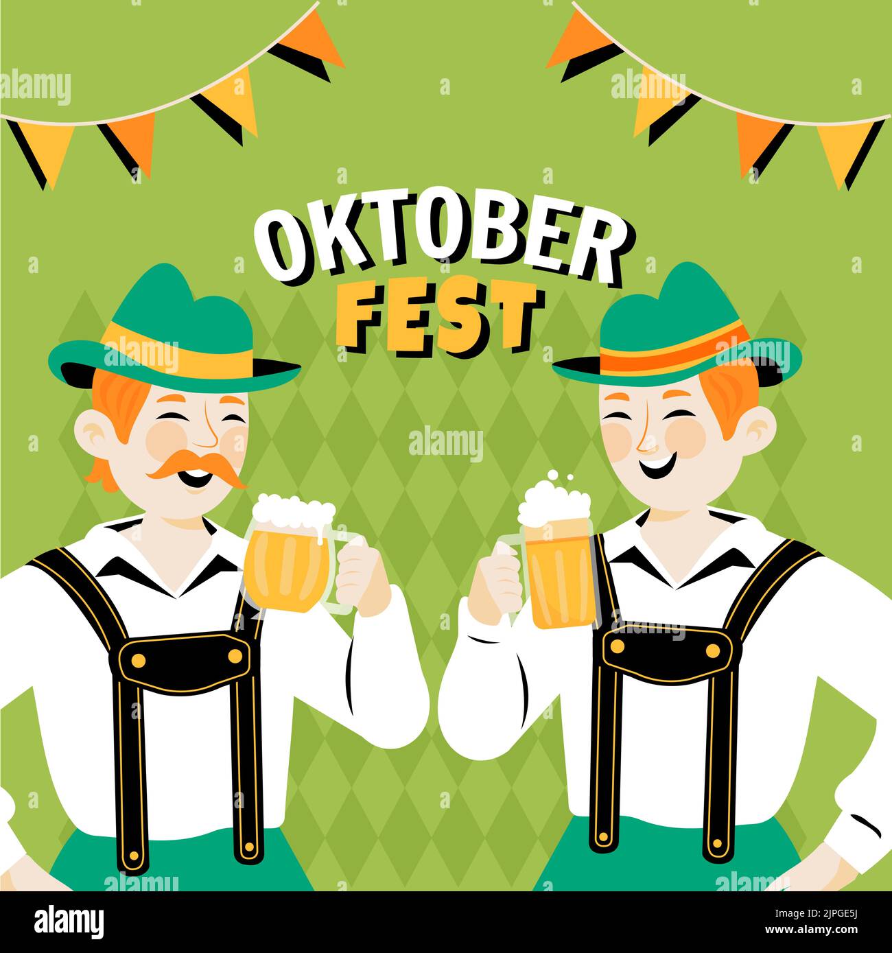 Flat illustration for oktoberfest festival Vector illustration Stock ...