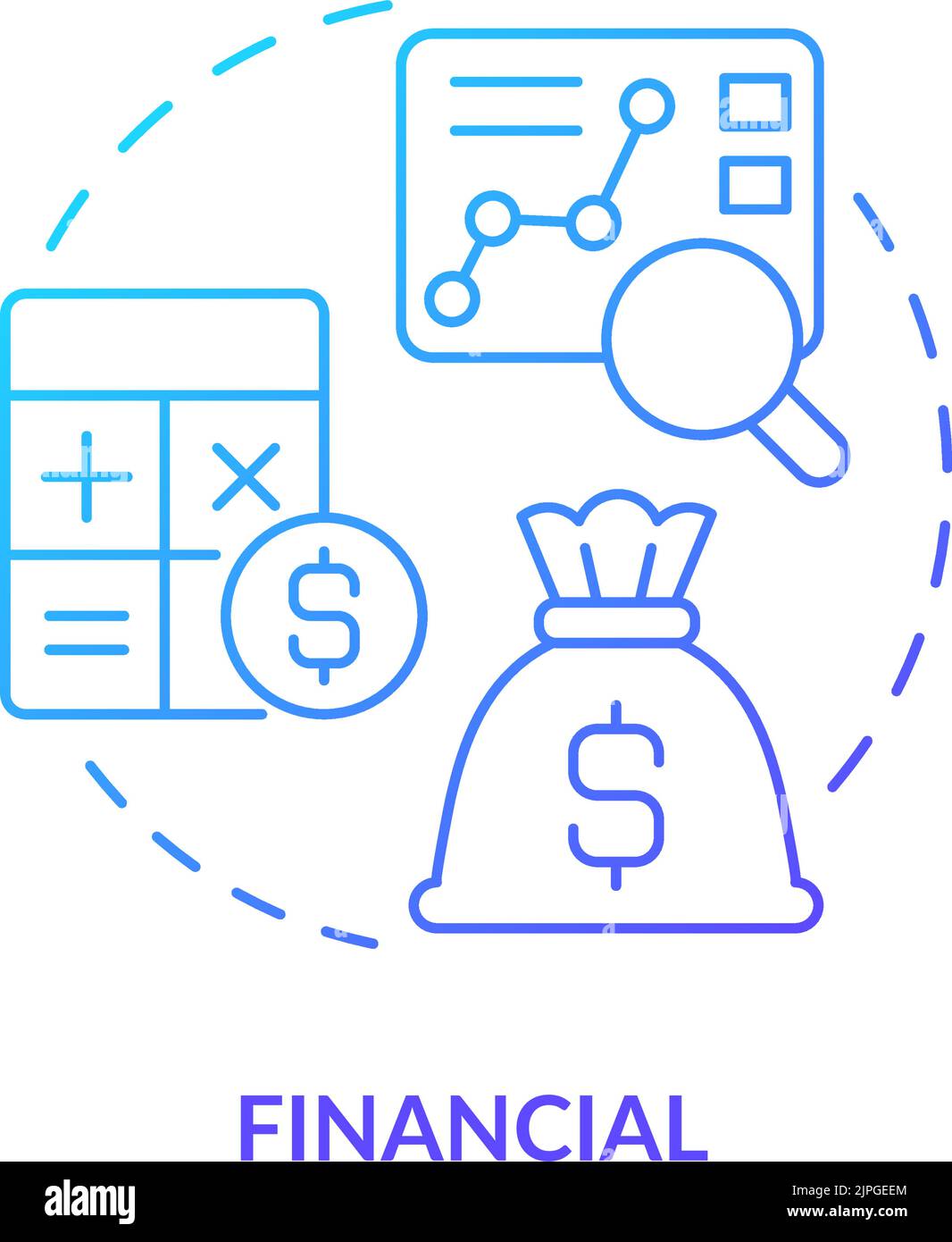 Financial blue gradient concept icon Stock Vector