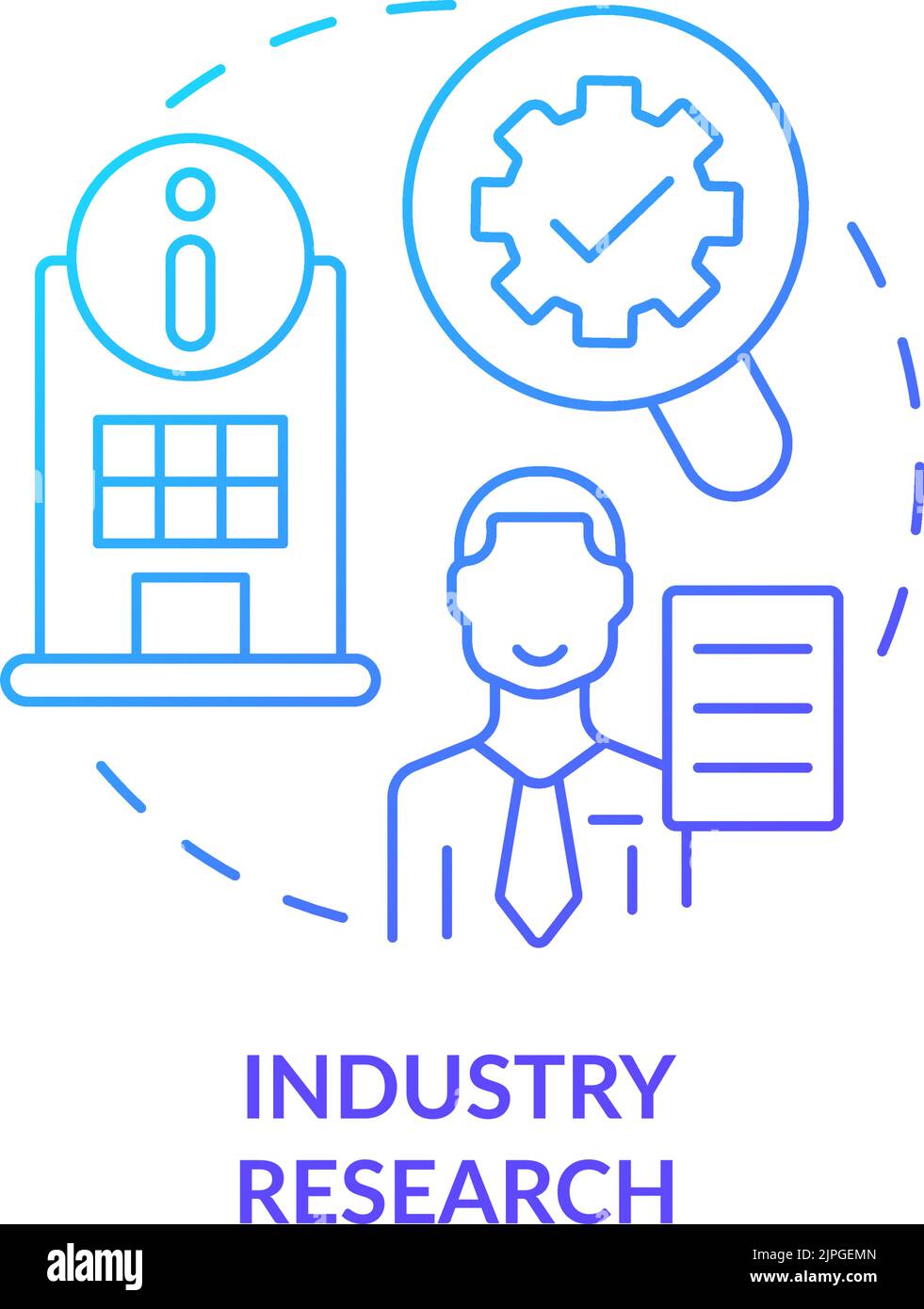 Industry research blue gradient concept icon Stock Vector