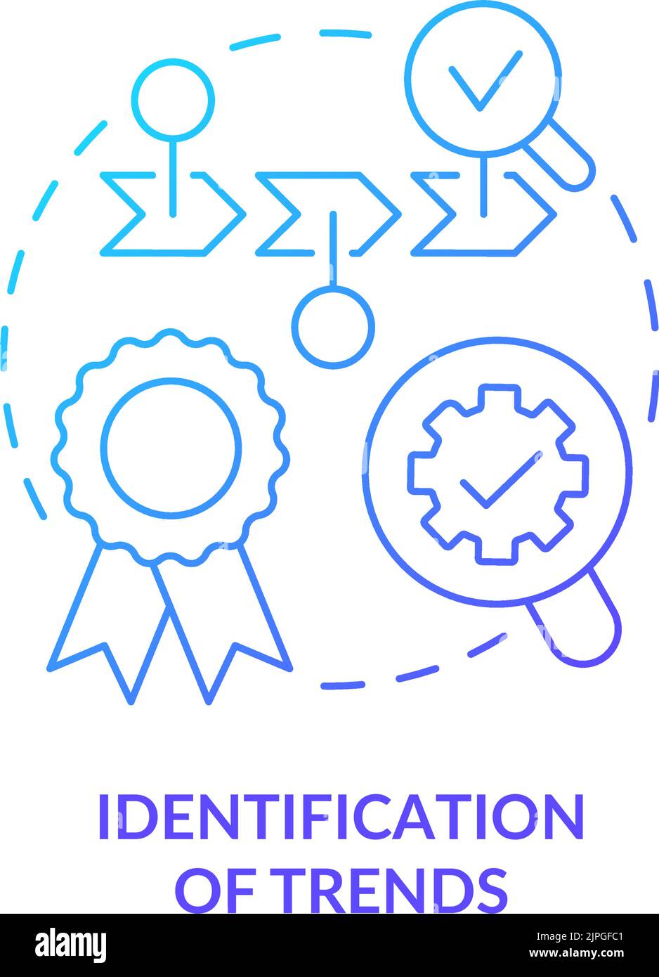 Identification of trends blue gradient concept icon Stock Vector
