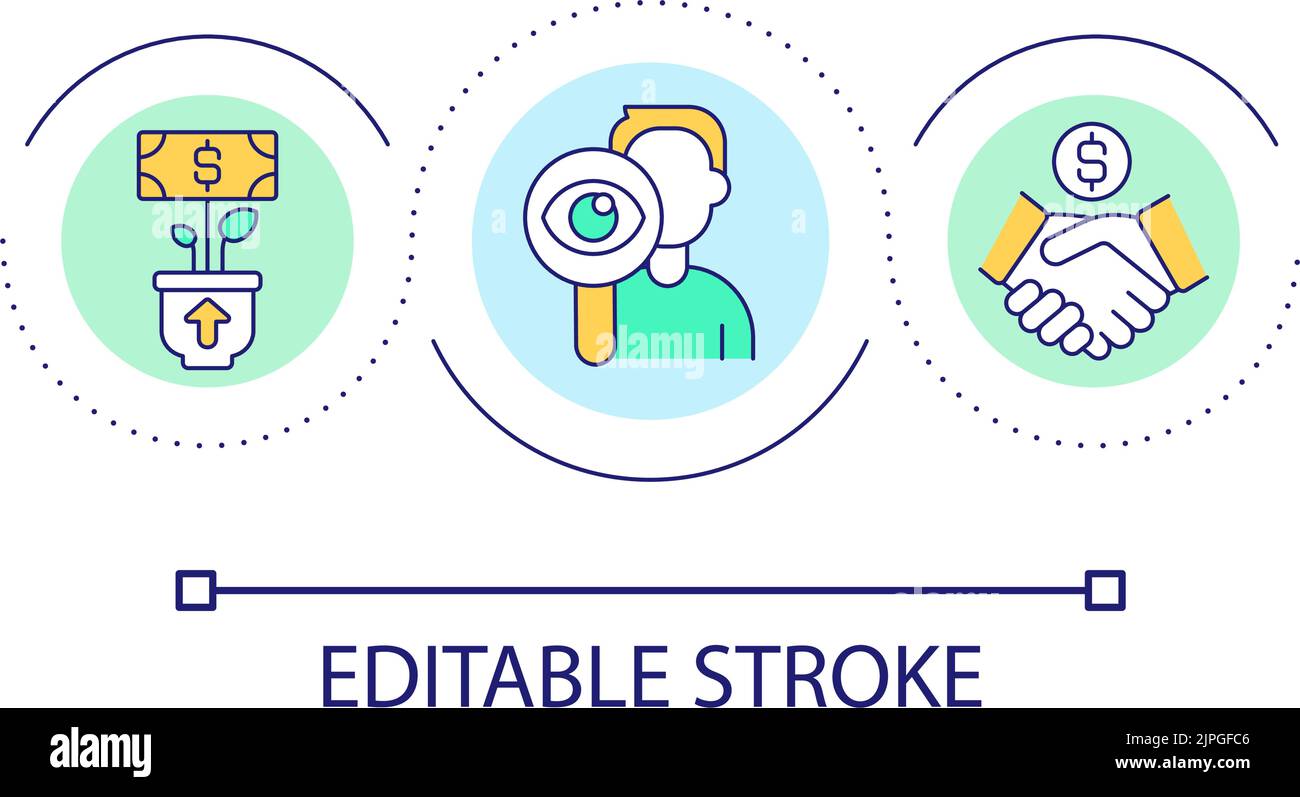 Revenue growth analyst loop concept icon Stock Vector