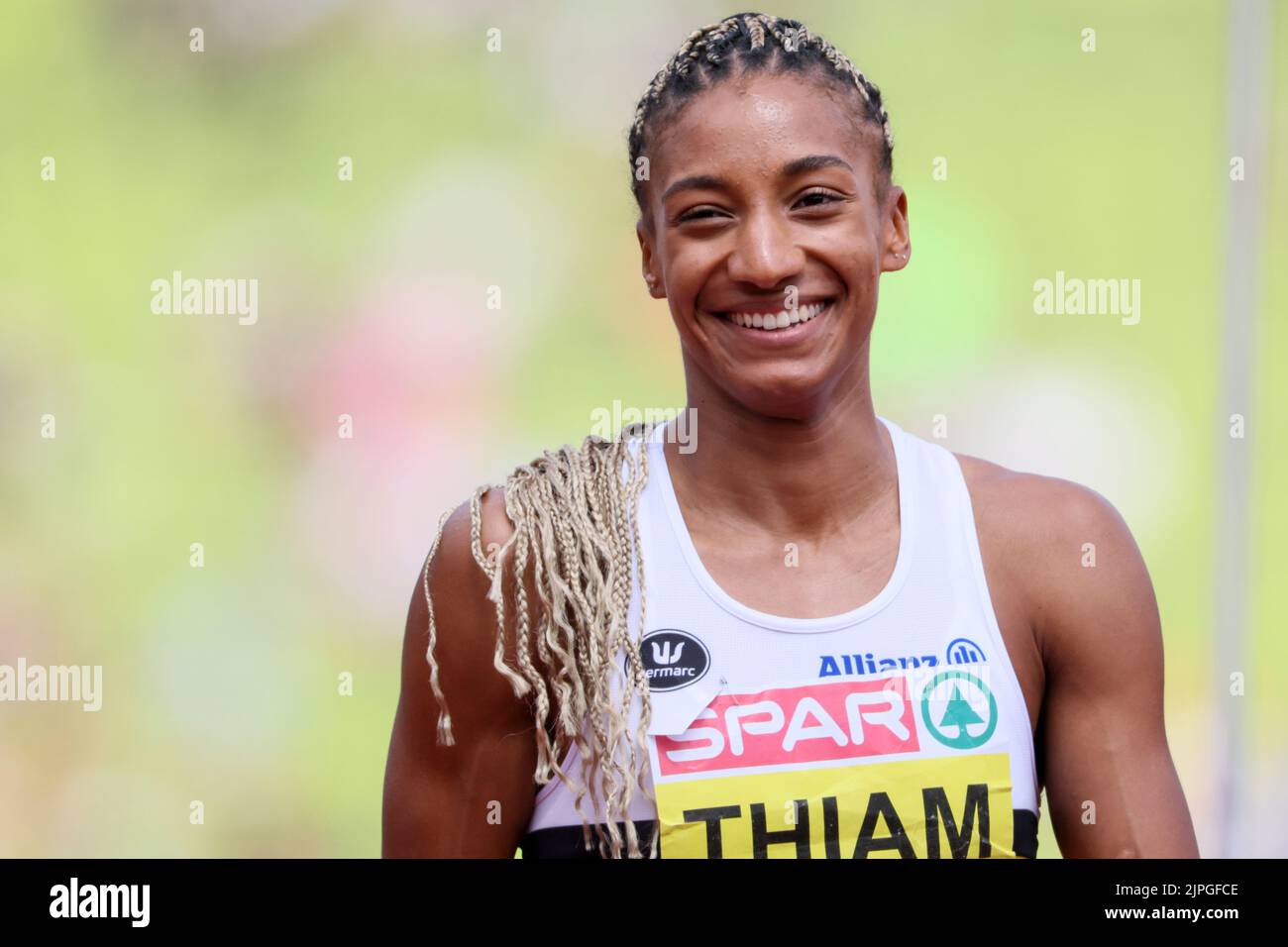Belgian Nafissatou Nafi Thiam pictured in action during the javelin