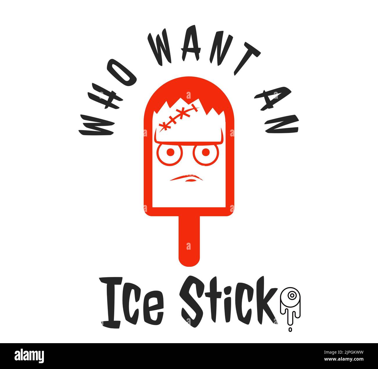 Zombie ice cream design. Halloween zombie design. Spooky ice cream