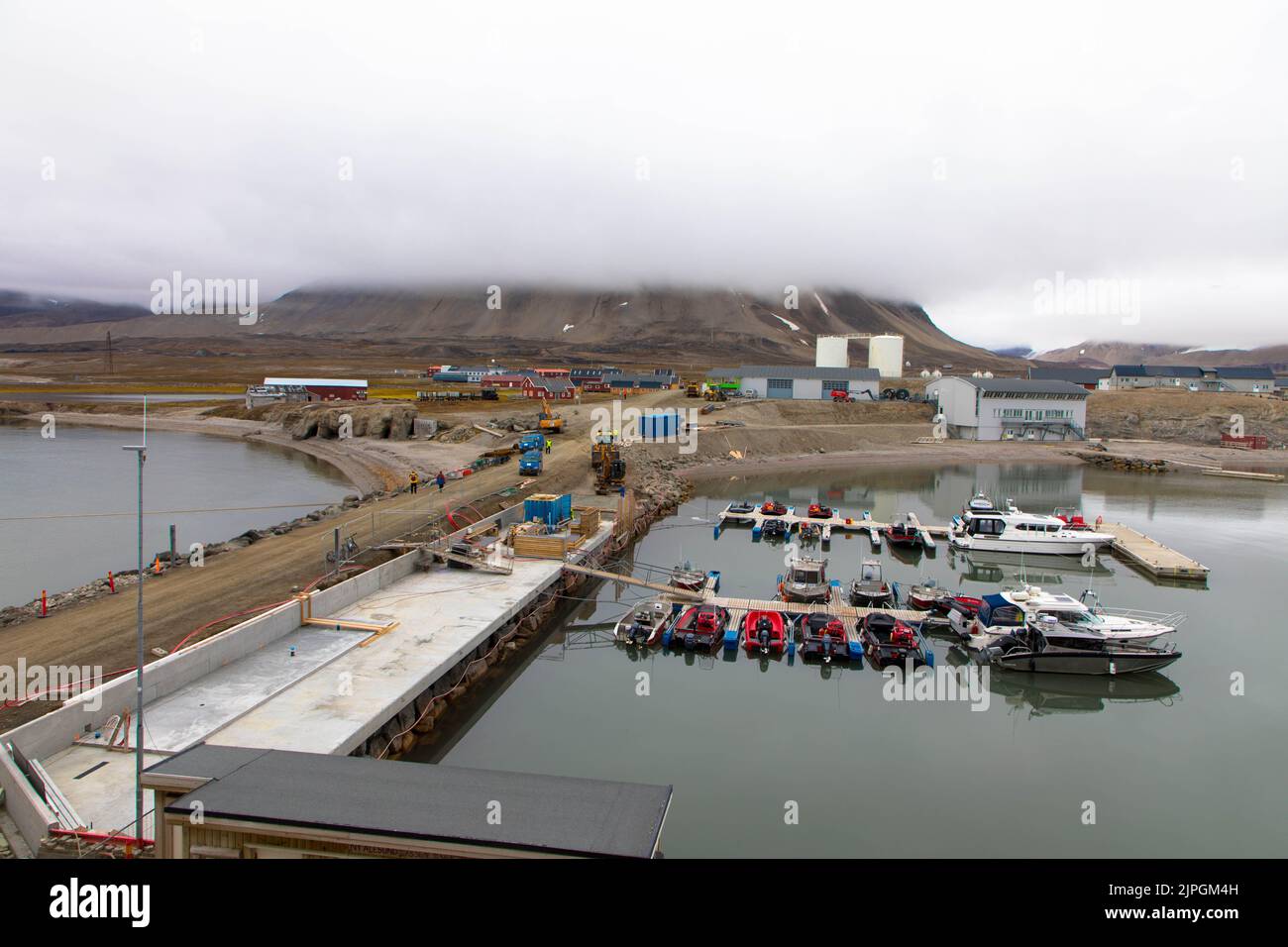 Port of Ny Alesund. Small town of a norwegian archipelago between