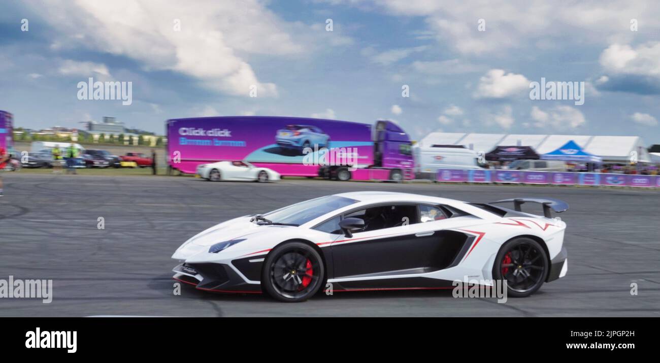 Farnborough, Hants, UK. 18th Aug, 2022. Aventador speeds
