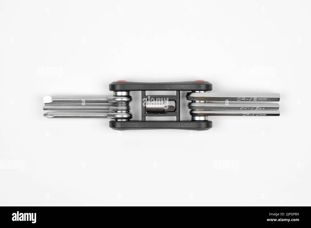 Multitool key for bicycle isolated on white background Stock Photo