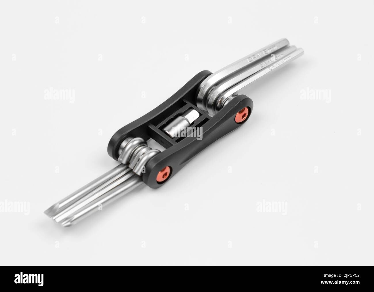 Multitool key for bicycle isolated on white background Stock Photo
