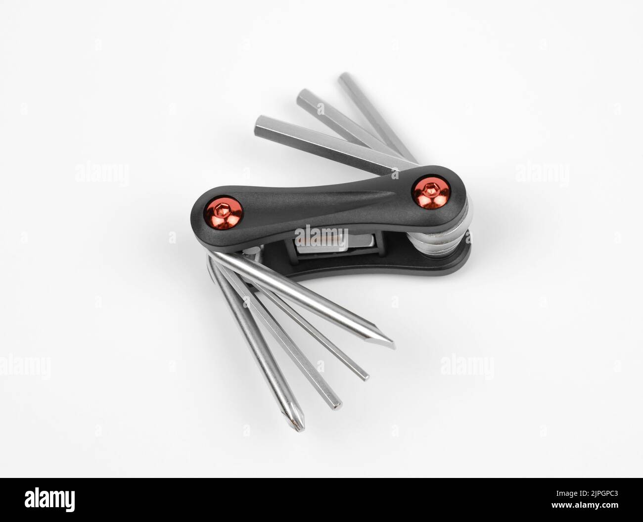 Multitool key for bicycle isolated on white background Stock Photo