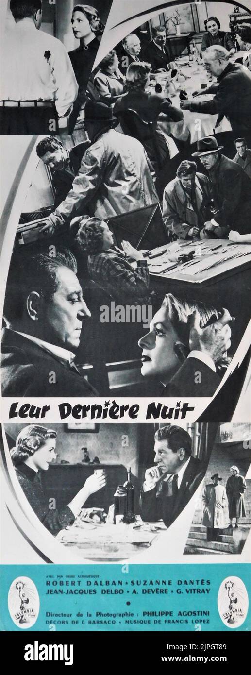 JEAN GABIN and MADELEINE ROBINSON in LEUR DERNIERE NUIT / THEIR LAST NIGHT 1953 director GEORGES LACOMBE Compagnie Commerciale Francaise Cinematographique (CCFC) / Columbia Films Stock Photo
