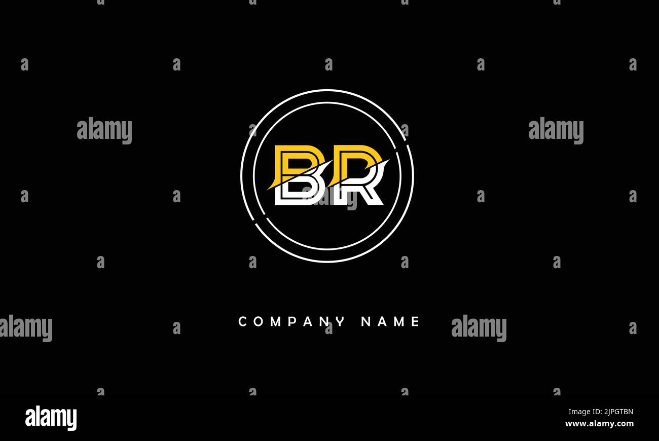 BR, RB Abstract Letters Logo Monogram Stock Vector