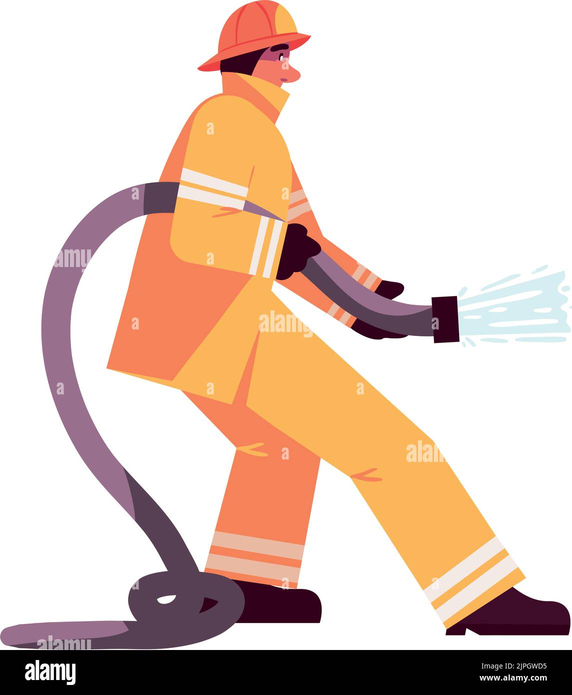 firefighter holds hose icon Stock Vector Image & Art - Alamy