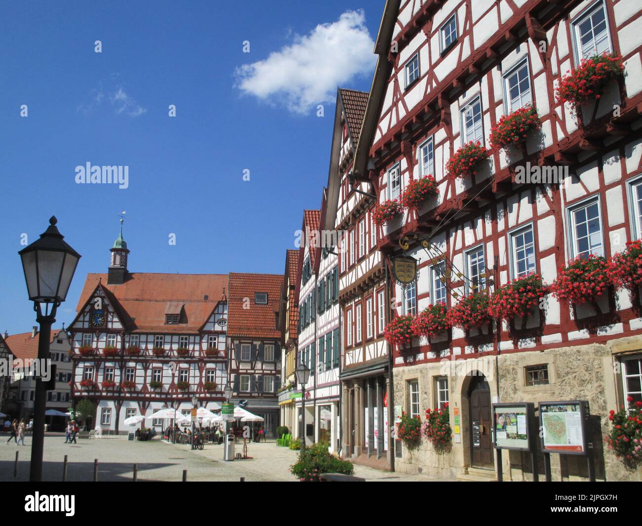 market square, half timbered houses, bad urach, market squares, half