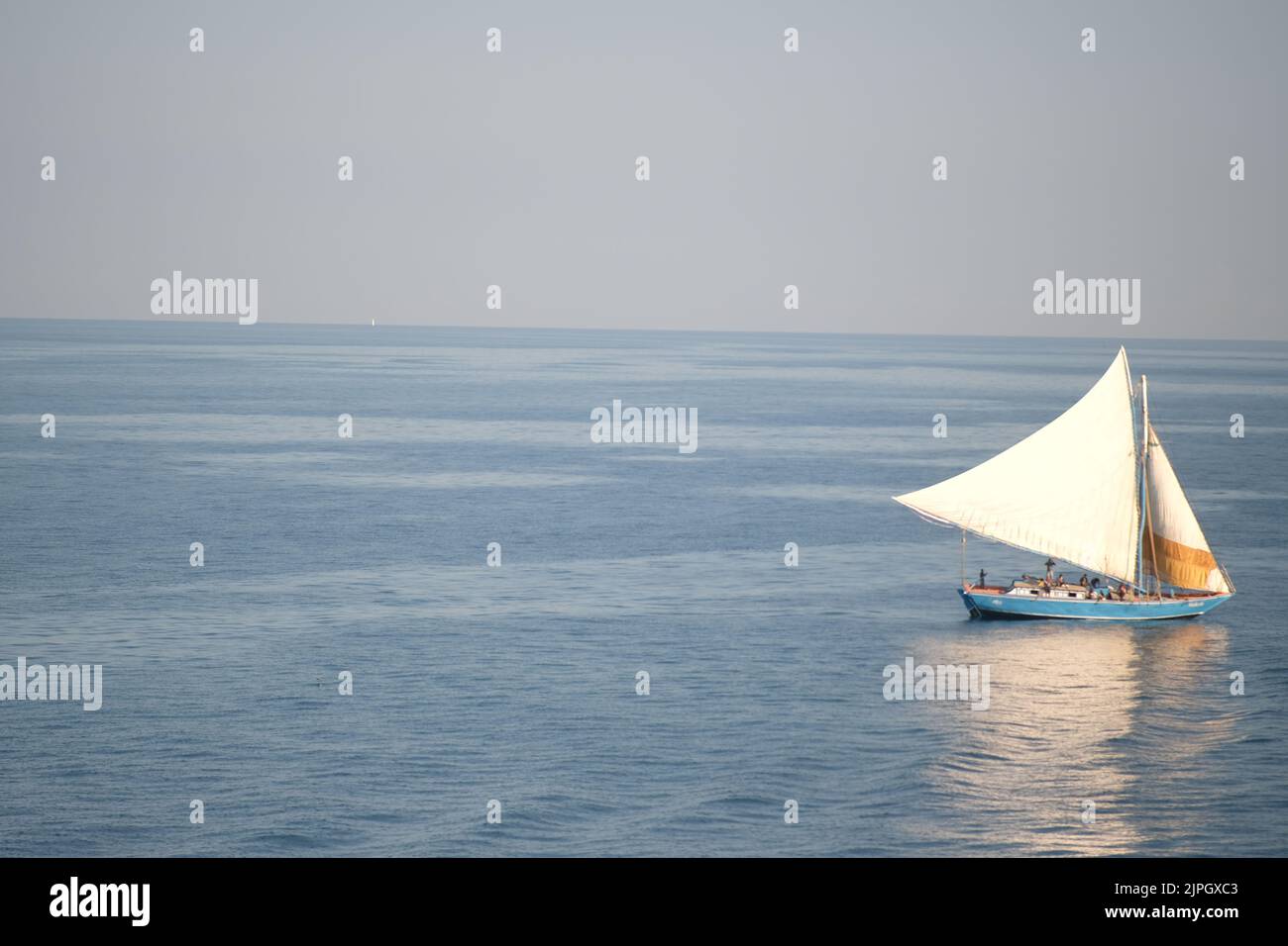 A bird's eye view of a boat sailing in the sea Stock Photo - Alamy