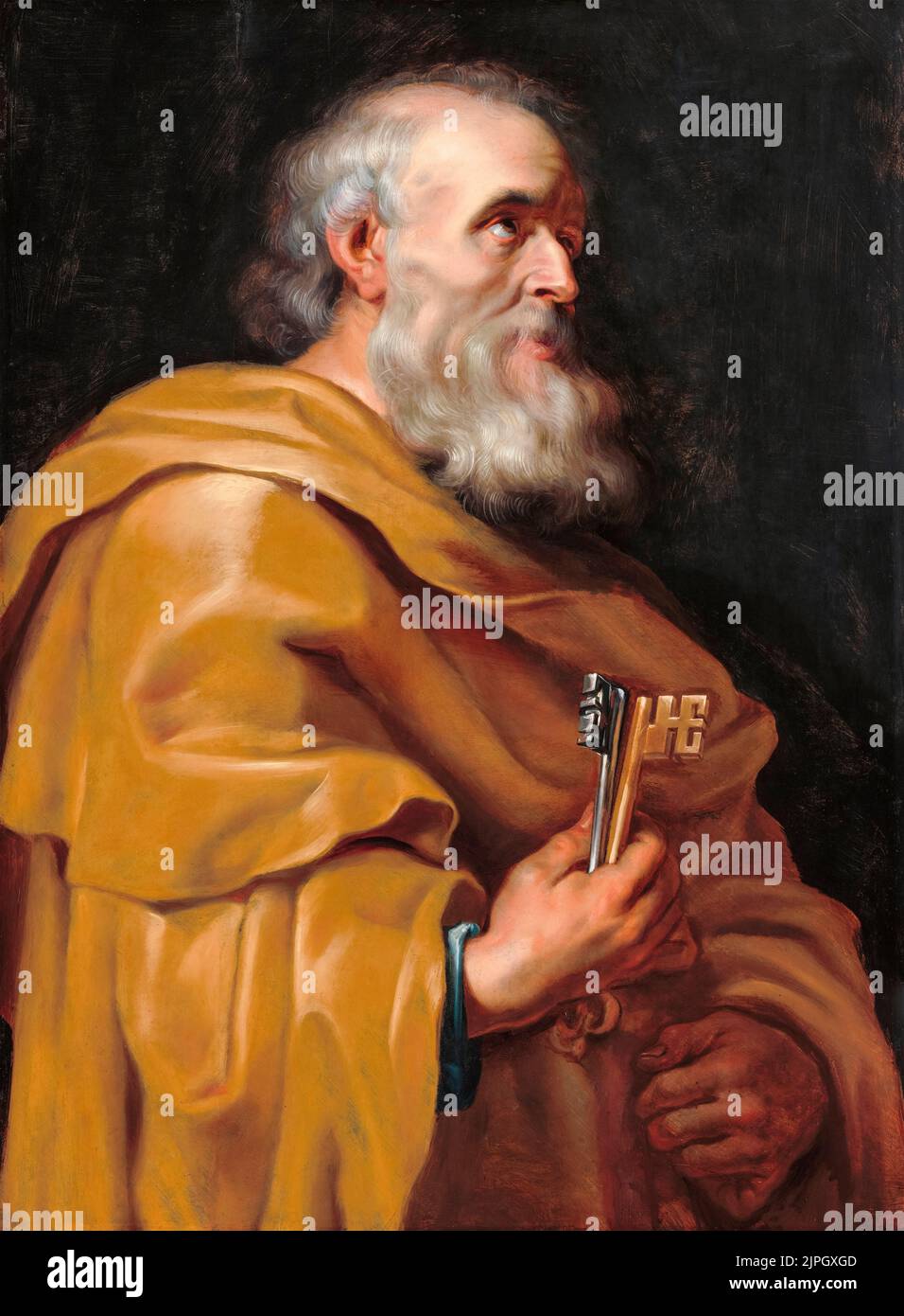 Saint Peter, portrait painting in oil on panel by Peter Paul Rubens, 1616-1618 Stock Photo
