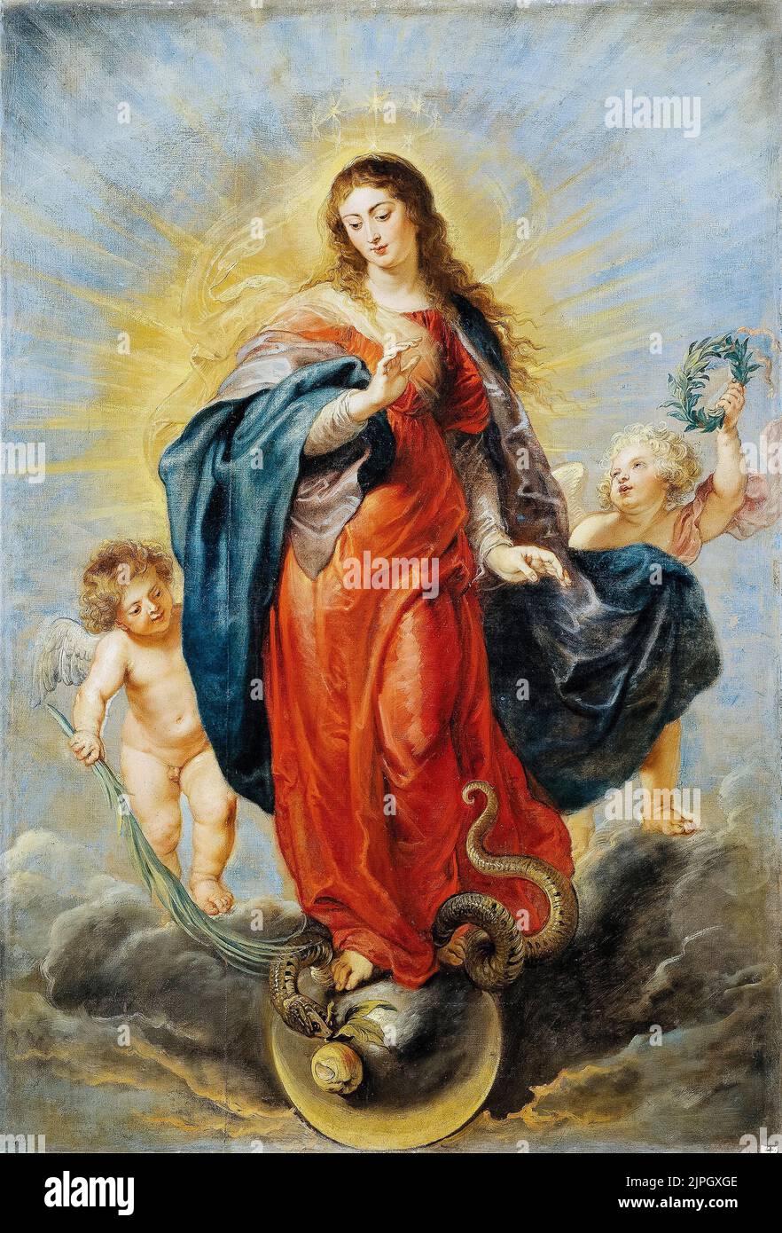 Peter Paul Rubens, Immaculate Conception, painting in oil on canvas, 1628-1629 Stock Photo