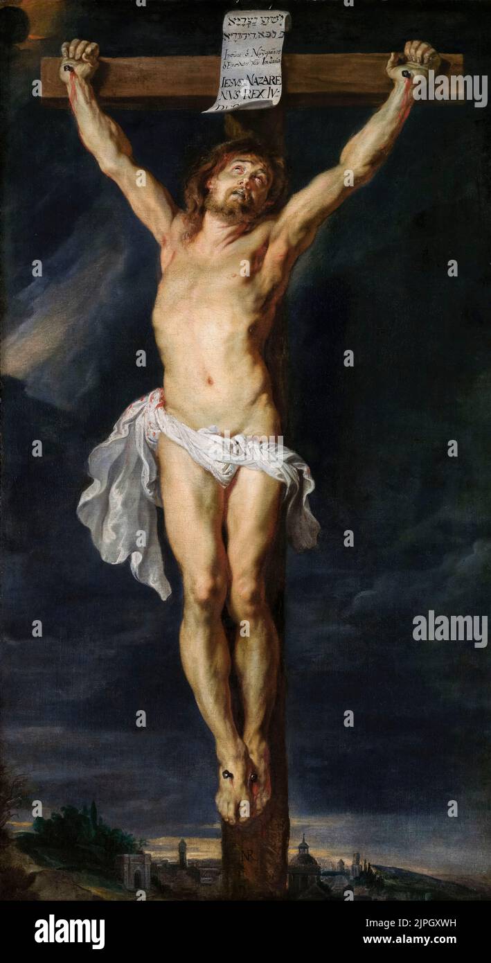 Christ on the Cross, painting in oil on canvas by Peter Paul Rubens, before 1640 Stock Photo